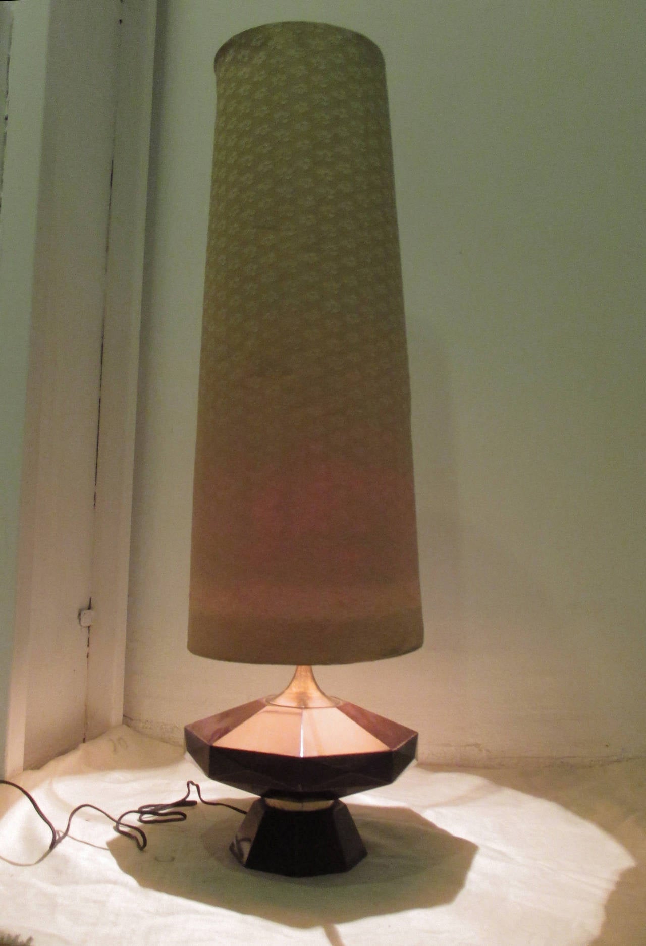 Mid-Century Geometric Mexican Wood Table Lamps In Good Condition For Sale In 0, Cuauhtemoc