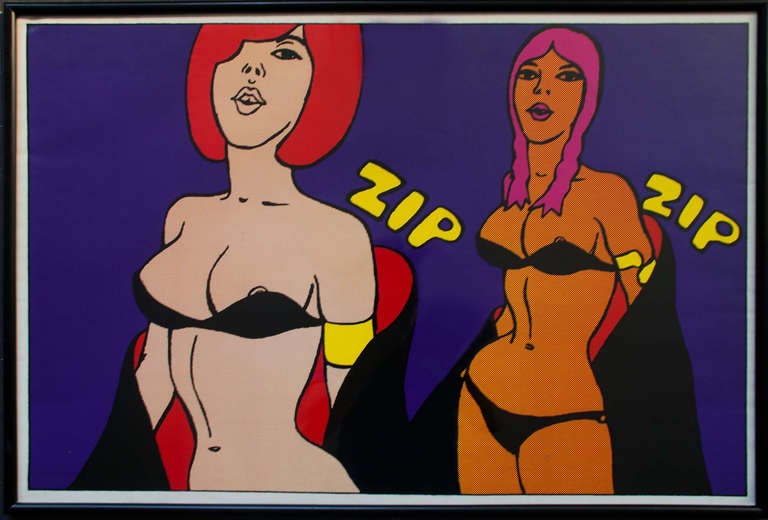 Set of Pop Art posters by Guy Peellaert's, belgan artist who made the David Bowie's Diamond Dogs album and other musicians album's art.