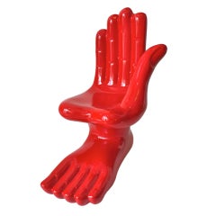 Pedro Friedeberg Hand-Foot Sculpture Red Lacquer porcelain