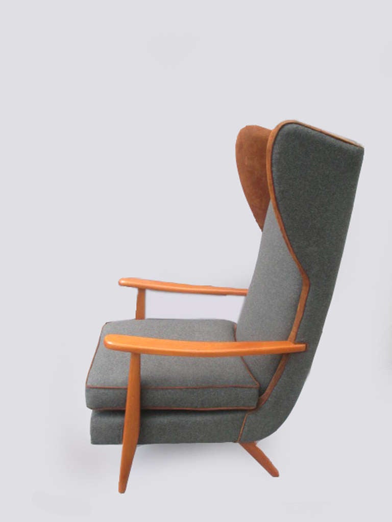 Modern bergere chair late 50s with original fabric