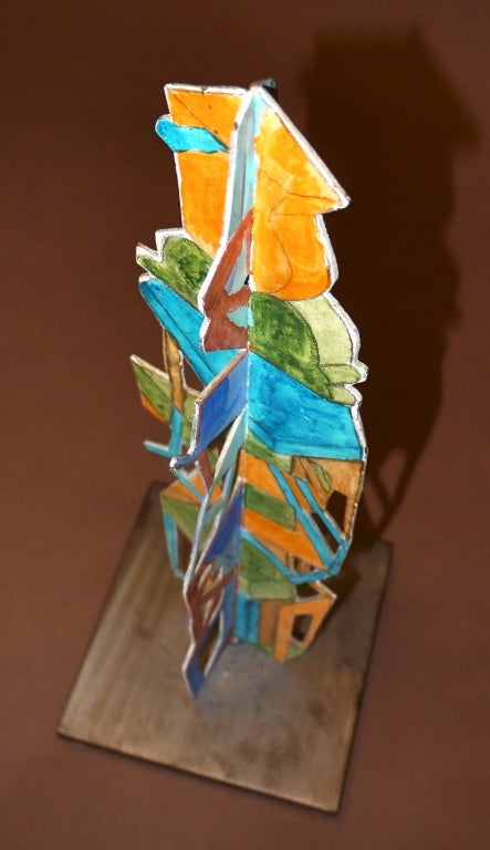Vintage Steel and Painted Paper Sculpture by Manuel Marín 1