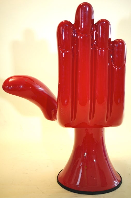 Mexican Pedro Friedeberg Composite Fiberglass Hand Chair