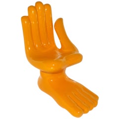 Pedro Friedeberg Hand-Foot Sculpture Yellow Paint