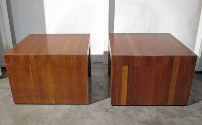 Wood Pedro Ramirez Vazquez Pair of Tables