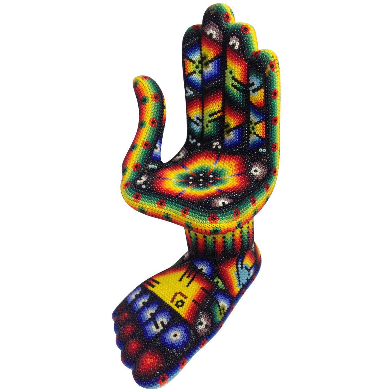 Pedro Friedeberg Huichol Hand-Foot Chair Sculpture Unique Piece For Sale