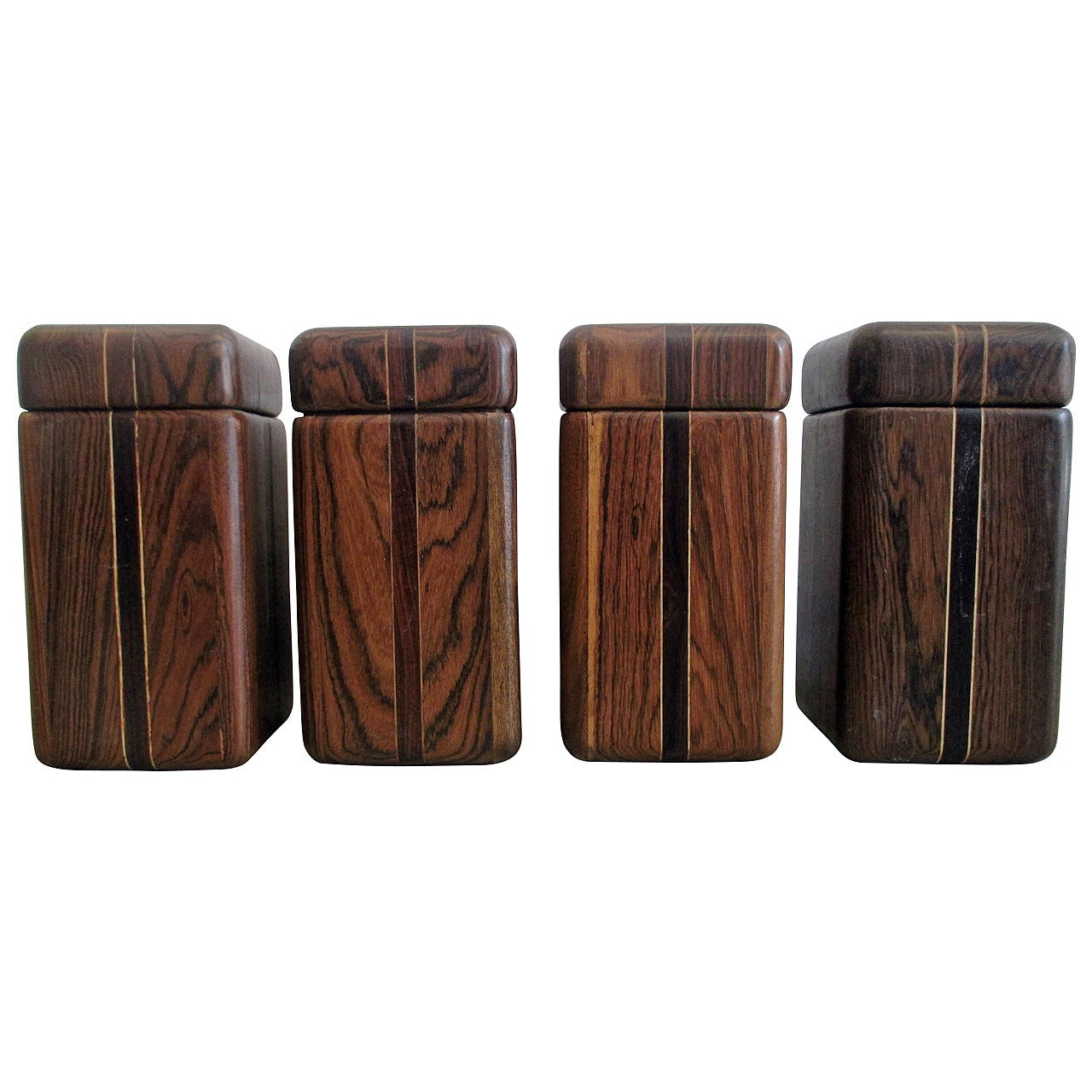 Four Spice Boxes in Cocobolo by Don Shoemaker, circa 1960