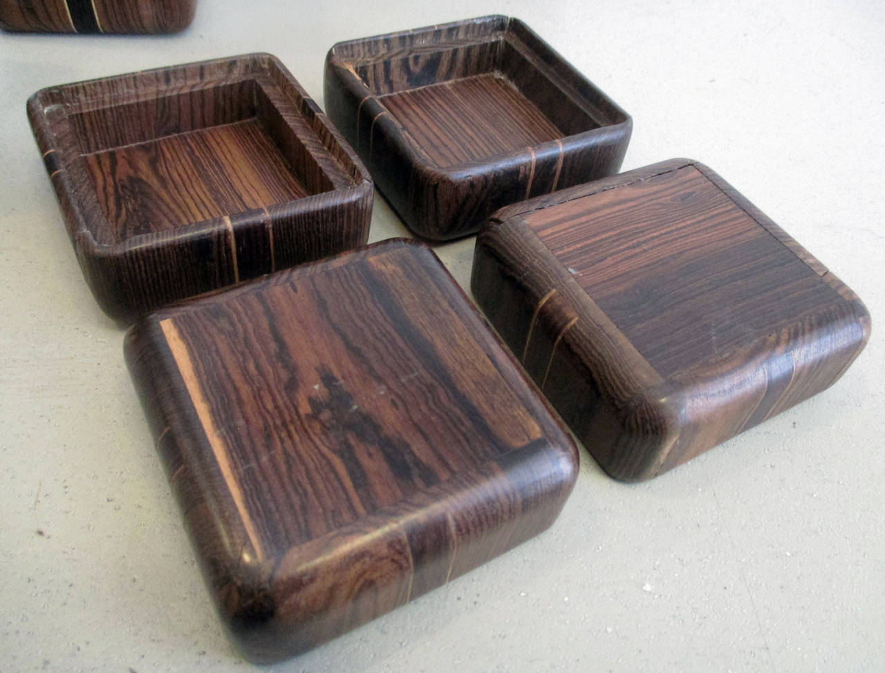 Four Spice Boxes in Cocobolo by Don Shoemaker, circa 1960 1