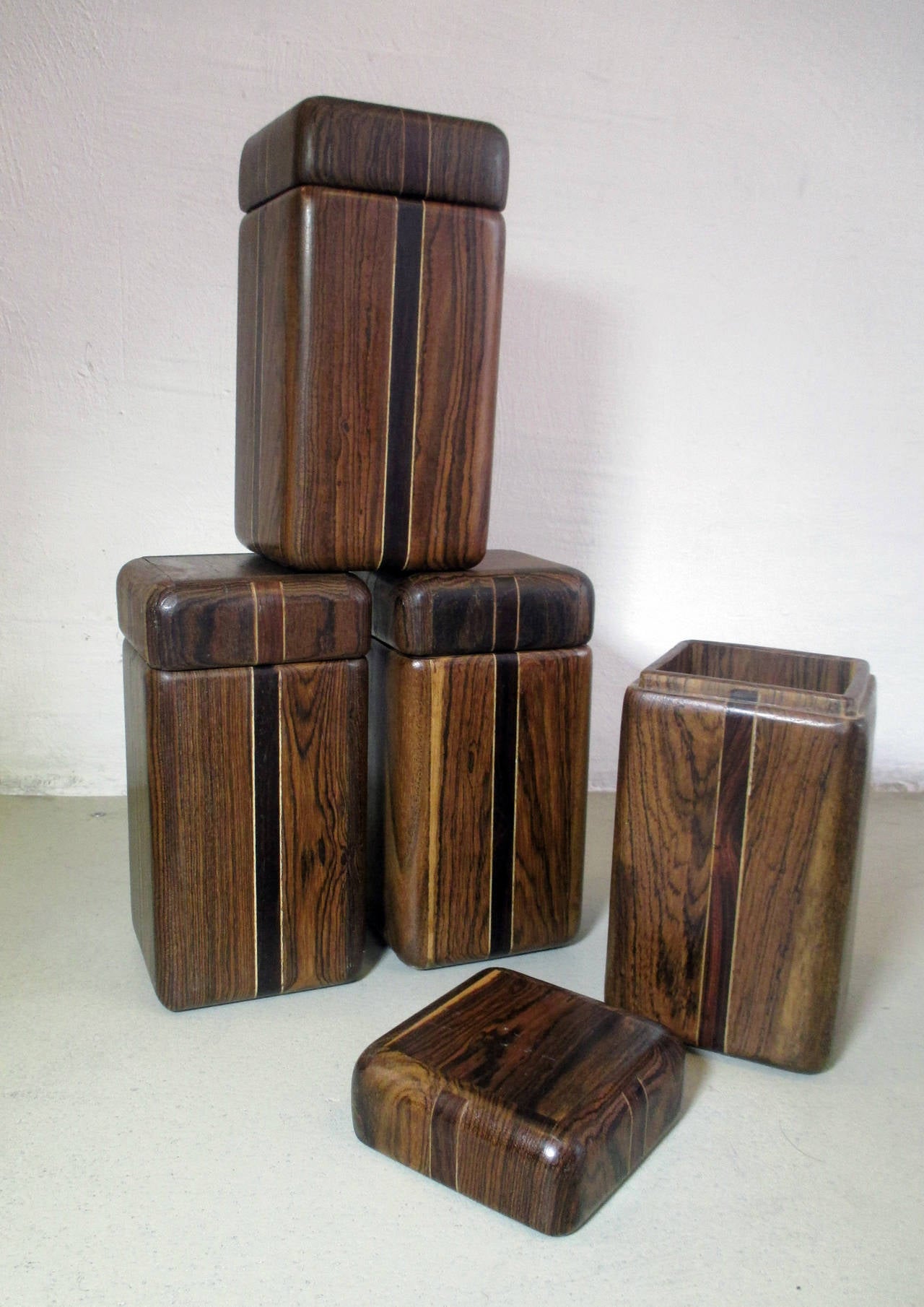Four Spice Boxes in Cocobolo by Don Shoemaker, circa 1960 3