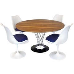 Set of Isamu Noguchi Dining Table and Four Tulip Chairs for Knoll