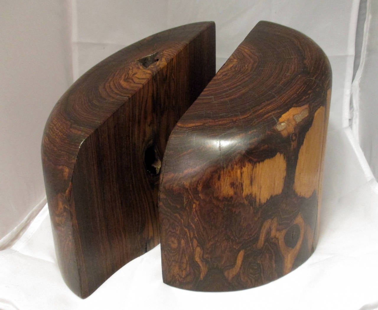 Mid-20th Century Bookends by Don Shoemaker in Tropical Wood