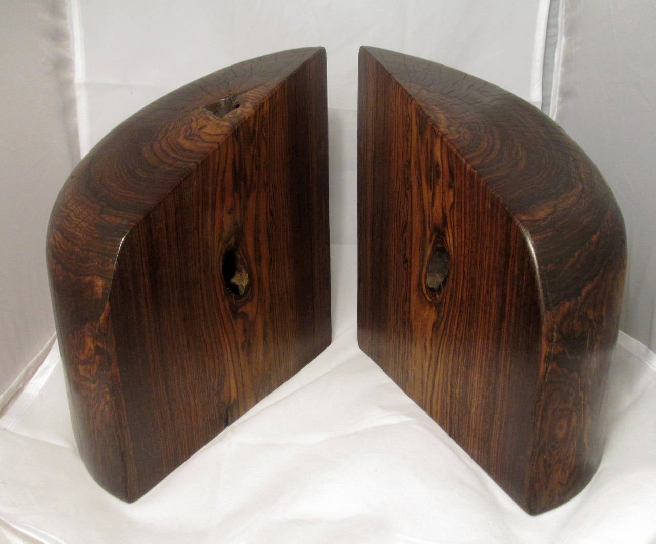 Mid-Century Modern Bookends by Don Shoemaker in Tropical Wood