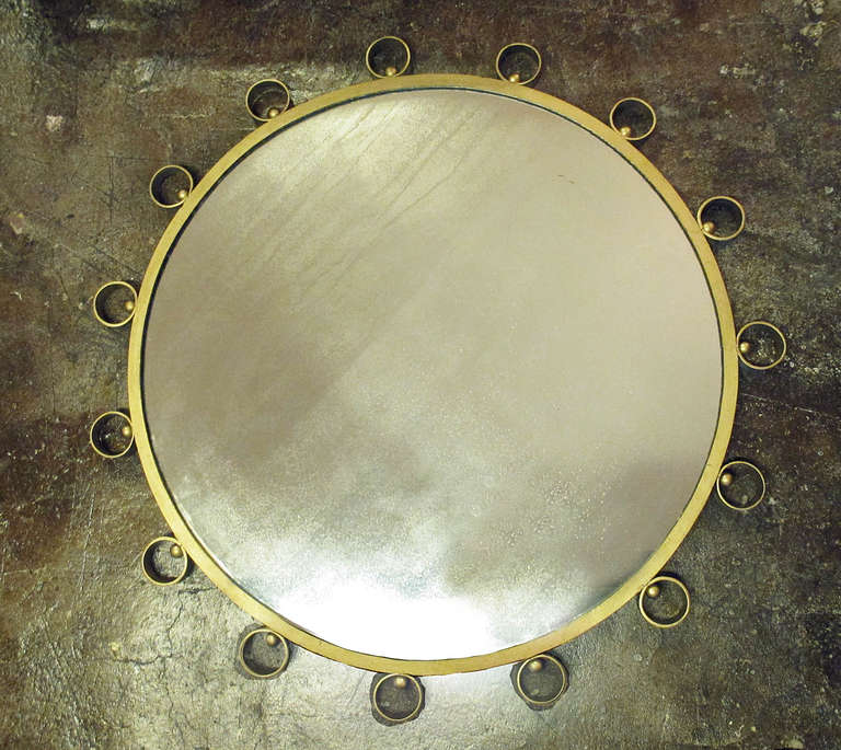 Arturo Pani for Talleres Chacón Bronce Wall Mirror