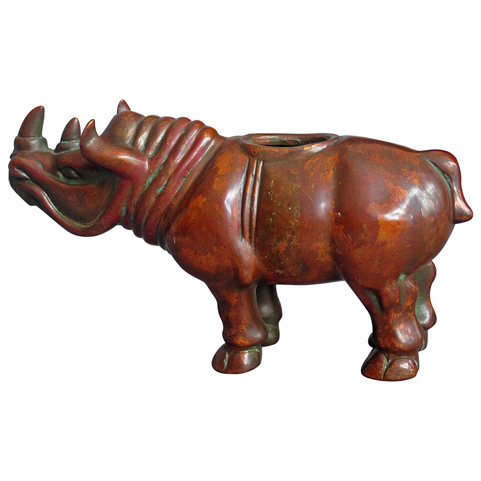 Rhinoceros Small Bronce Sculpture