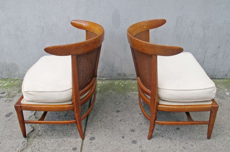 Pair of Tomlinson Sophisticate Line Slipper Chairs with Cabinet Tagged 3