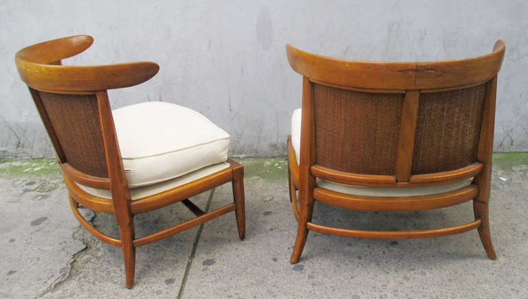 Pair of Tomlinson Sophisticate Line Slipper Chairs with Cabinet Tagged 5