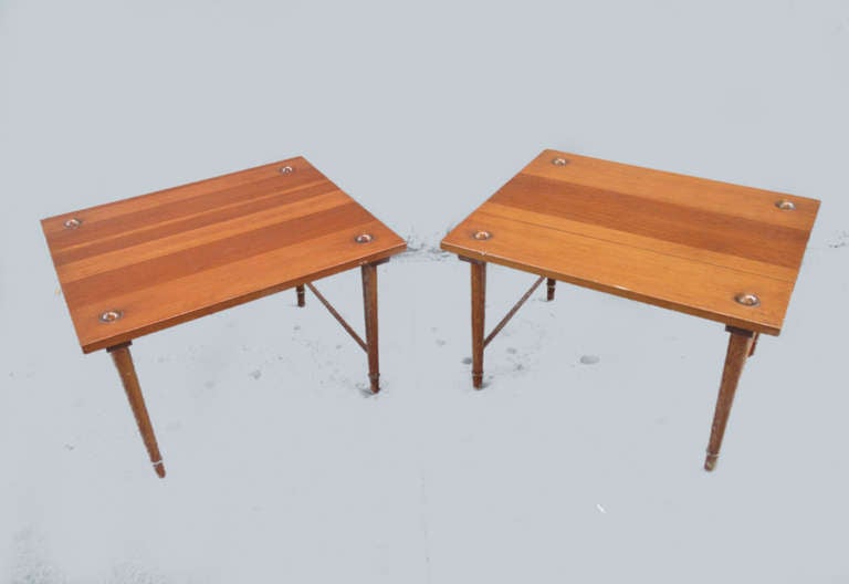 Mexican Pair of Frank Kyle Wood Side Tables