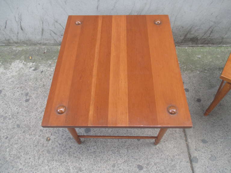 Mid-20th Century Pair of Frank Kyle Wood Side Tables