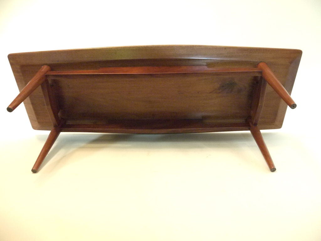 Mid-20th Century Enamel & wood coffee table mid century modern 60's danish style