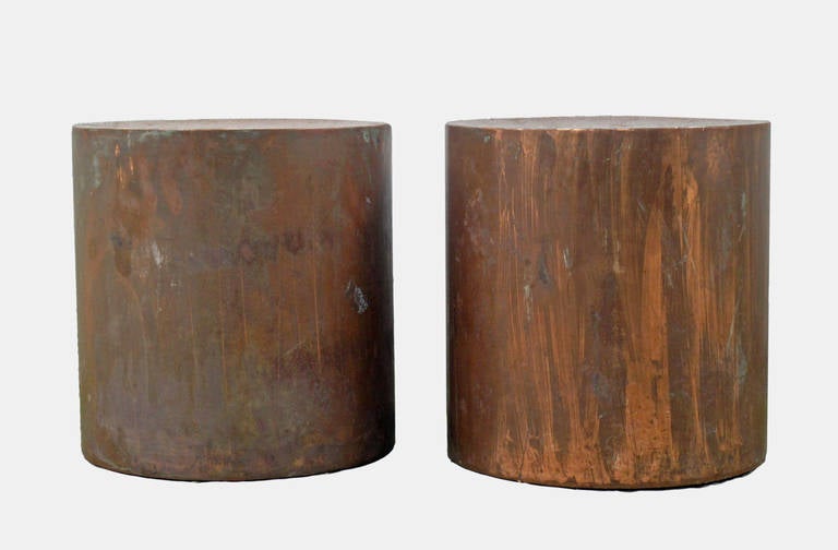 Pair of Copper Stools / Planters