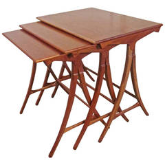 Set of Three Wooden Nesting Tables