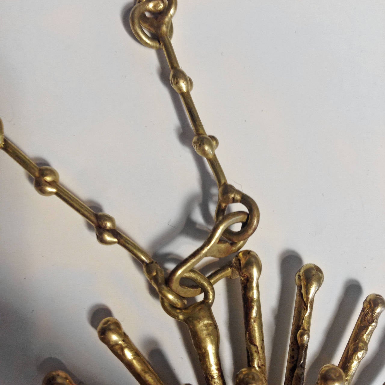 Mexican Pal Kepenyes Sunburst Brass Necklace Signed