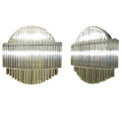 Vintage Venini Triedi Glass Prisms Chandelier