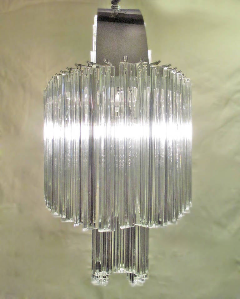 Venini Triedi Glass Prisms Chandelier