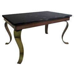 Robert & Mito Block Bronce And Black Marble Side Table