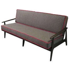 Clara Porset bench/couch pine and mahogany