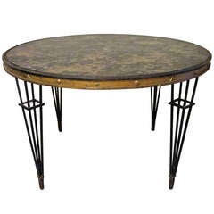 Arturo Pani dining table with eglomise glass