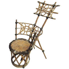 Retro Huichol Sacred Chair for the Deity Grandfather Fire