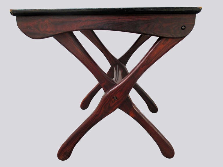 Mexican Don Shoemaker Folding Chess Table Tropical Woods