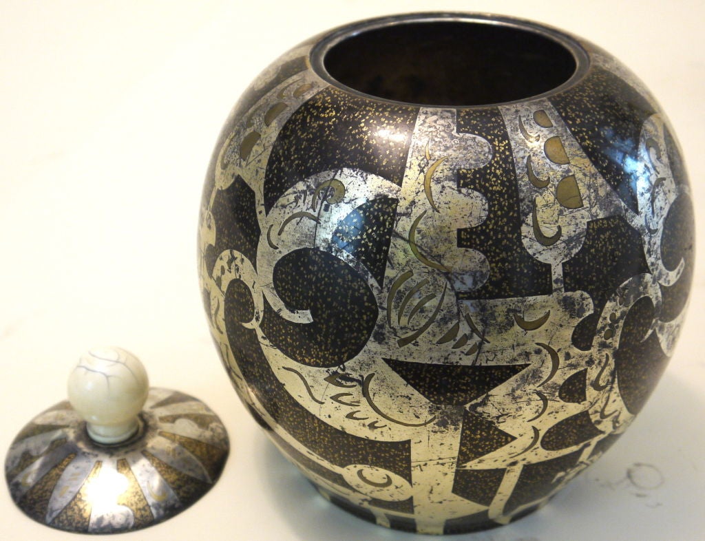 Ivory WMF  jar Ikora box Designed By Paul Haustein Germany vase