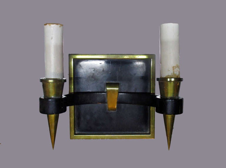 Mexican Arturo Pani Pair of Bronce Sconces
