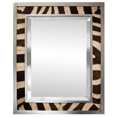 Vintage Original Zebra Skin Mirror