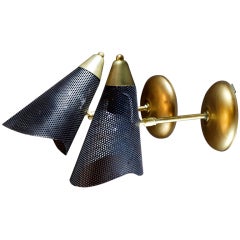 Pair of wall cone sconces attribuited to Mathieu Mategot