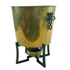 Vintage ARTURO PANI Plant pot solid brass/steel