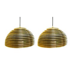 Pair of large Saturno pendant lamps by Kazuo Motozawa