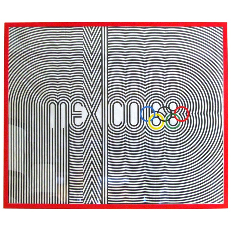 Lance Wyman Mexico 68, original vinyl/poster huge size olympics
