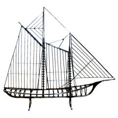Vintage Curtis Jere sailboat sculpture model