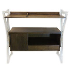 Vintage Harold M. Schwartz, wooden lucite console bar / cabinet