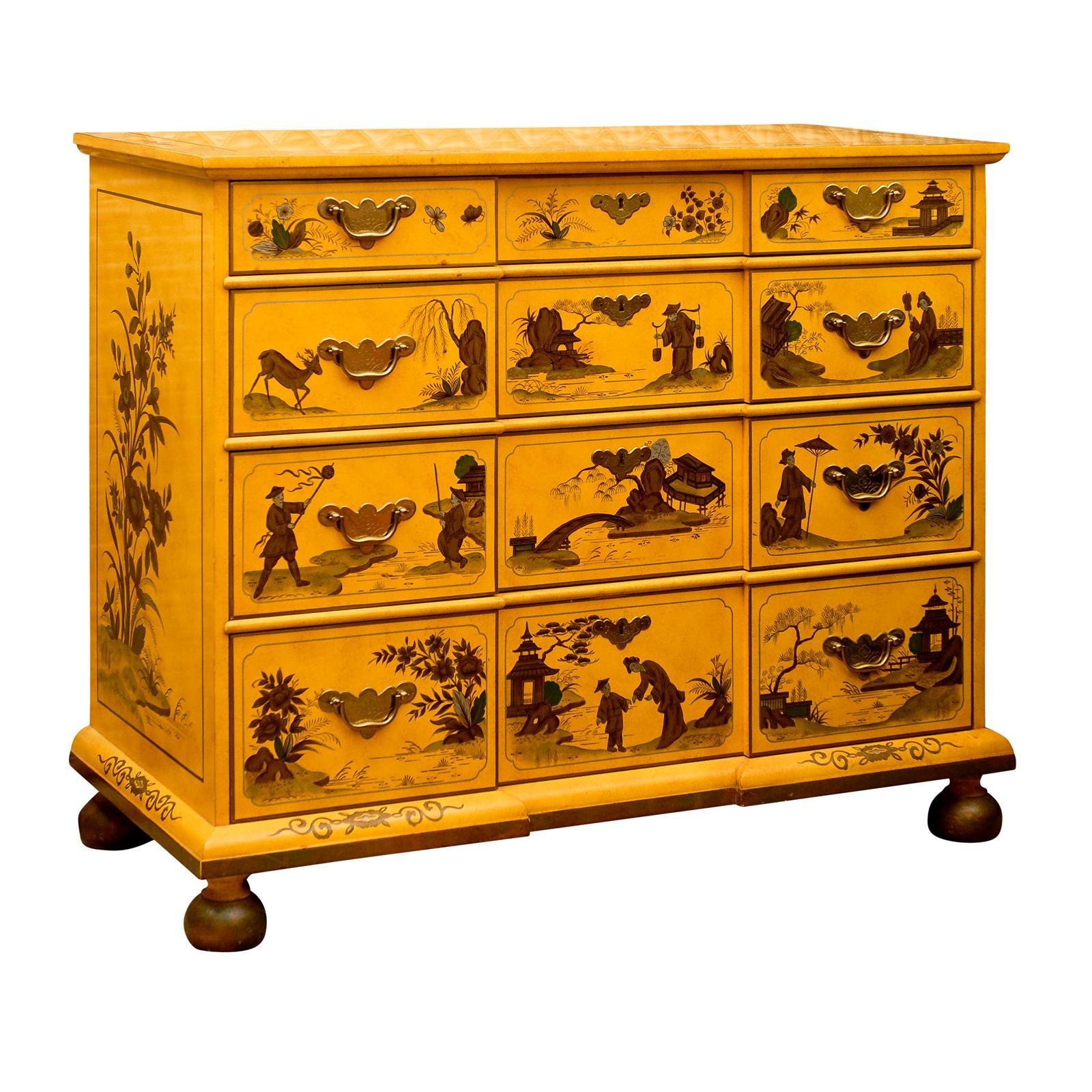 Gold Chinoiserie Chest by Baker