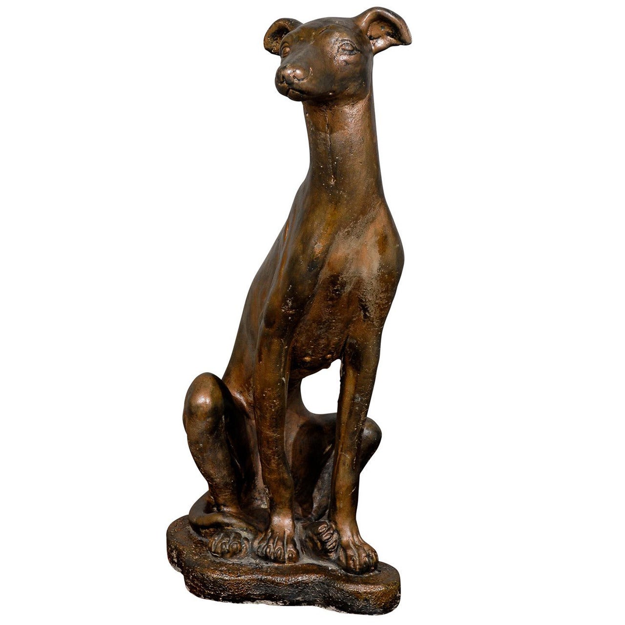 Whippet Dog Statue in a Bronze Finish