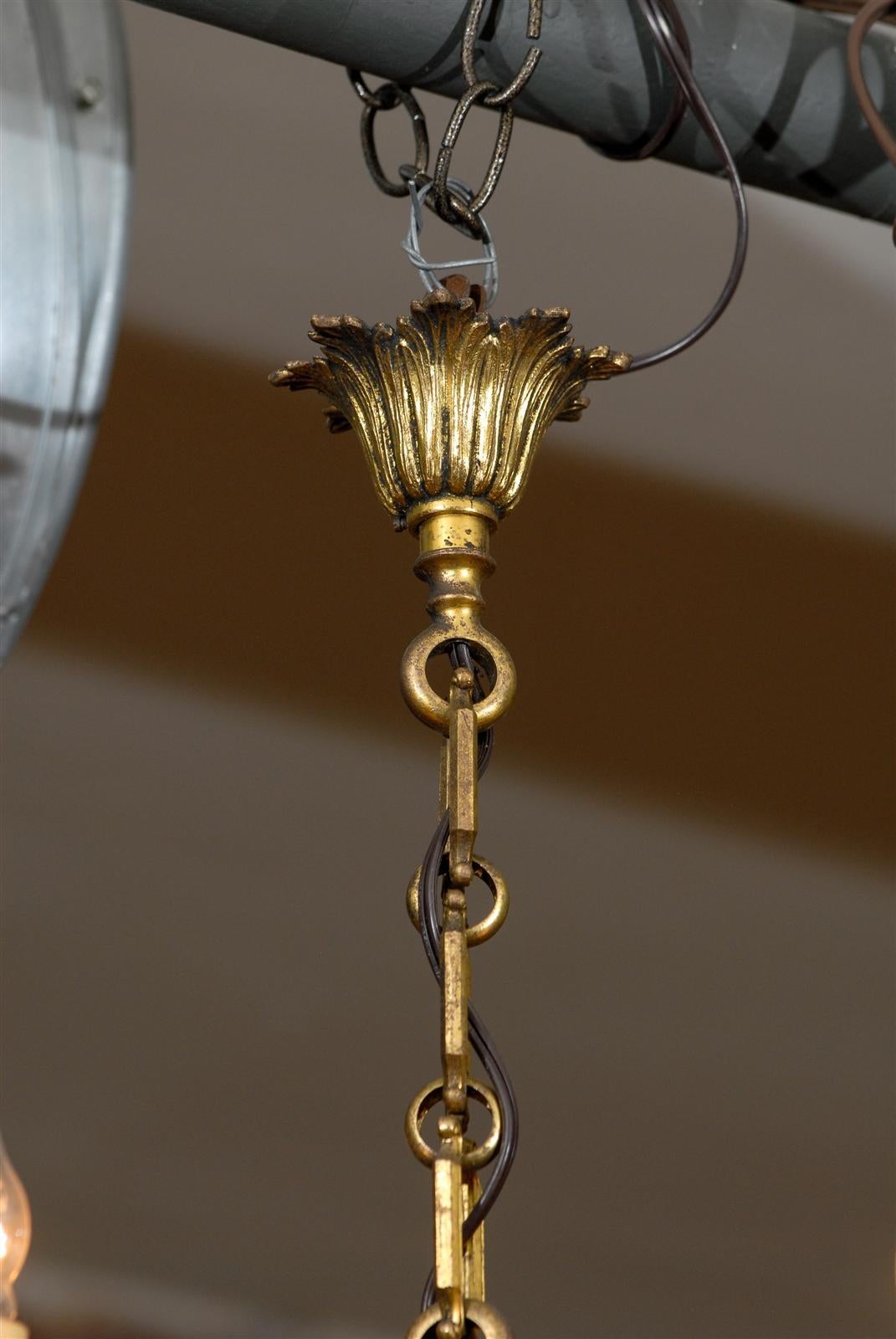 French Bronze, Three-Light Chandelier 1