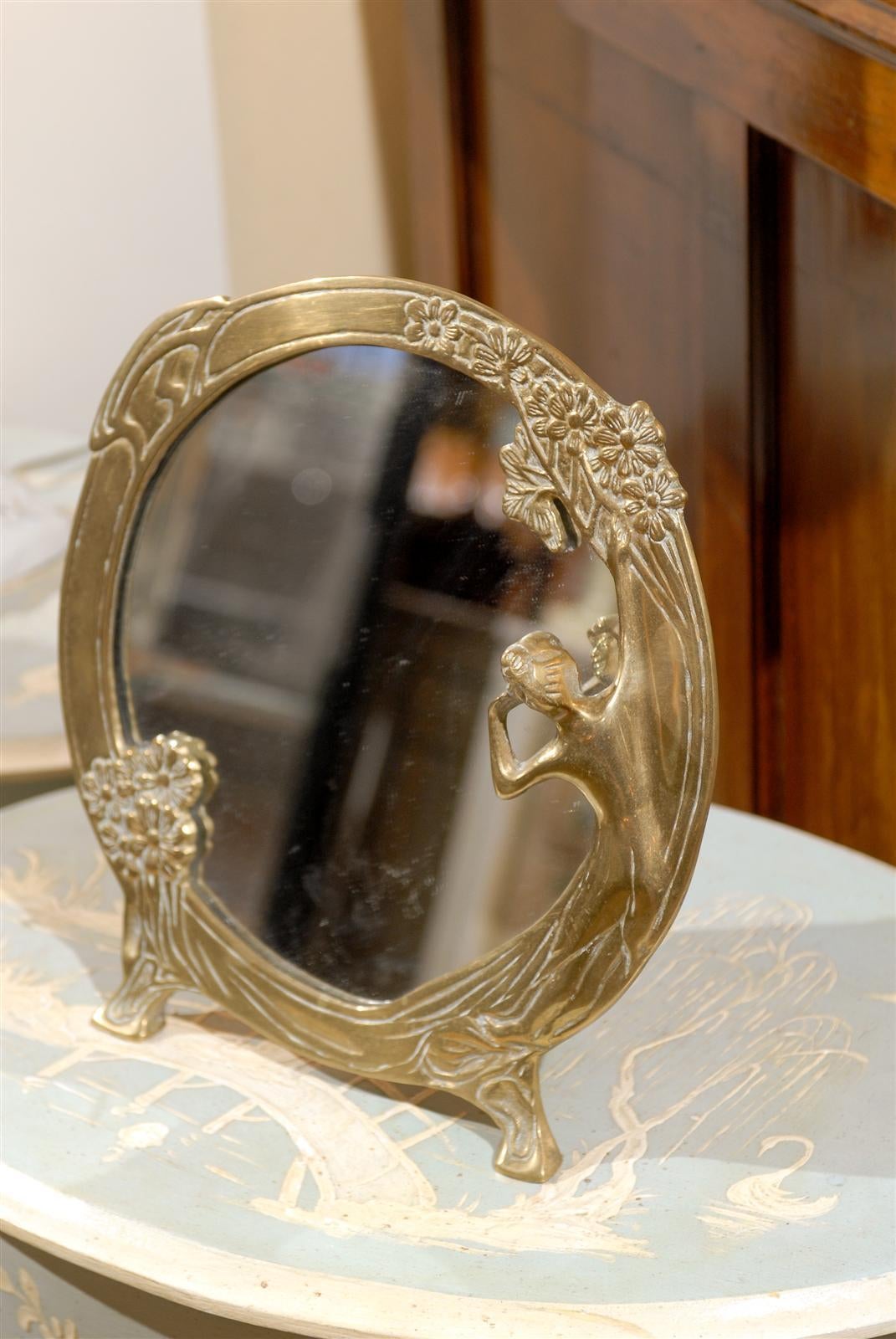 Art Nouveau Bronze Dressing Mirror 3