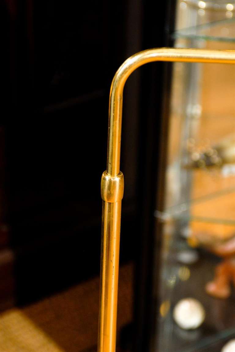 Pharmacy Floor Lamp of Brass In Good Condition In Atlanta, GA