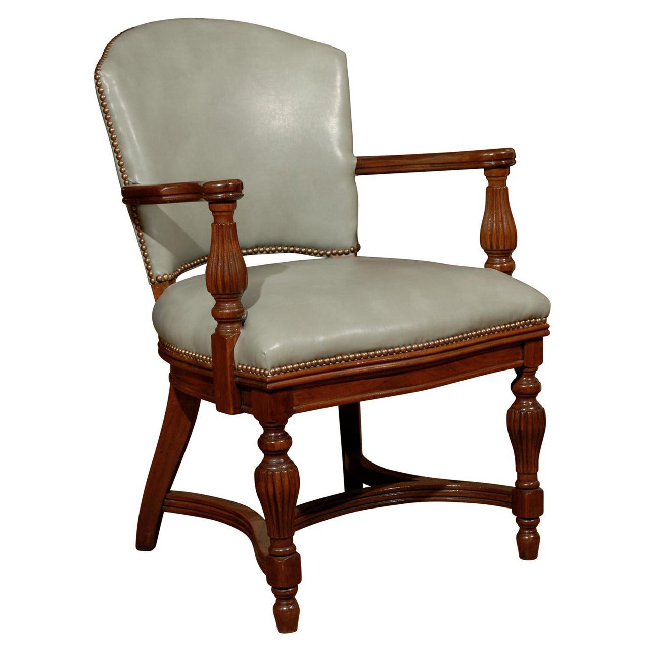 William IV Leather Library Chair