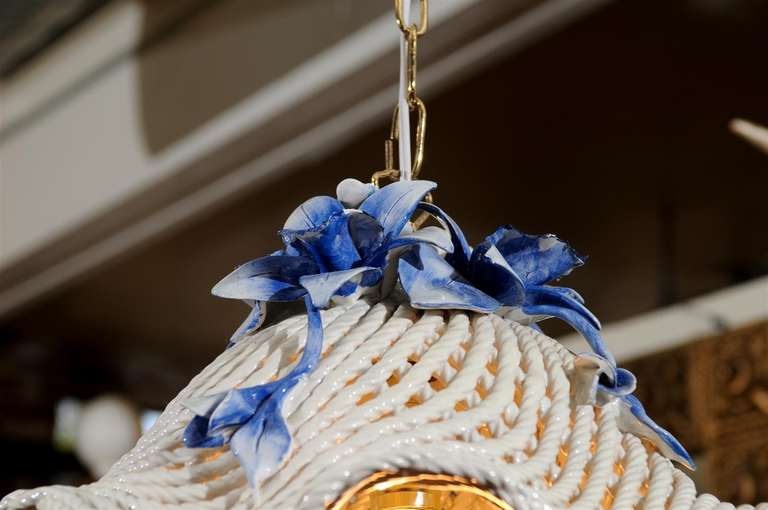 blue and white porcelain chandelier