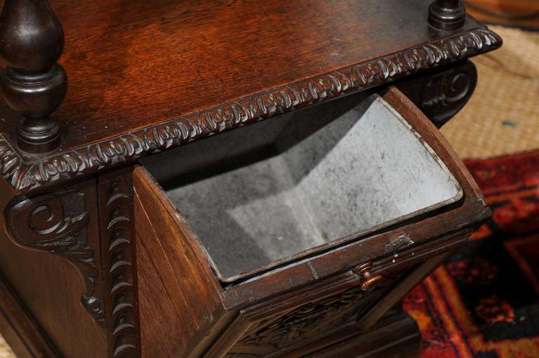 19th Century Italian Renaissance Revival Oak Cabinet Chair For Sale