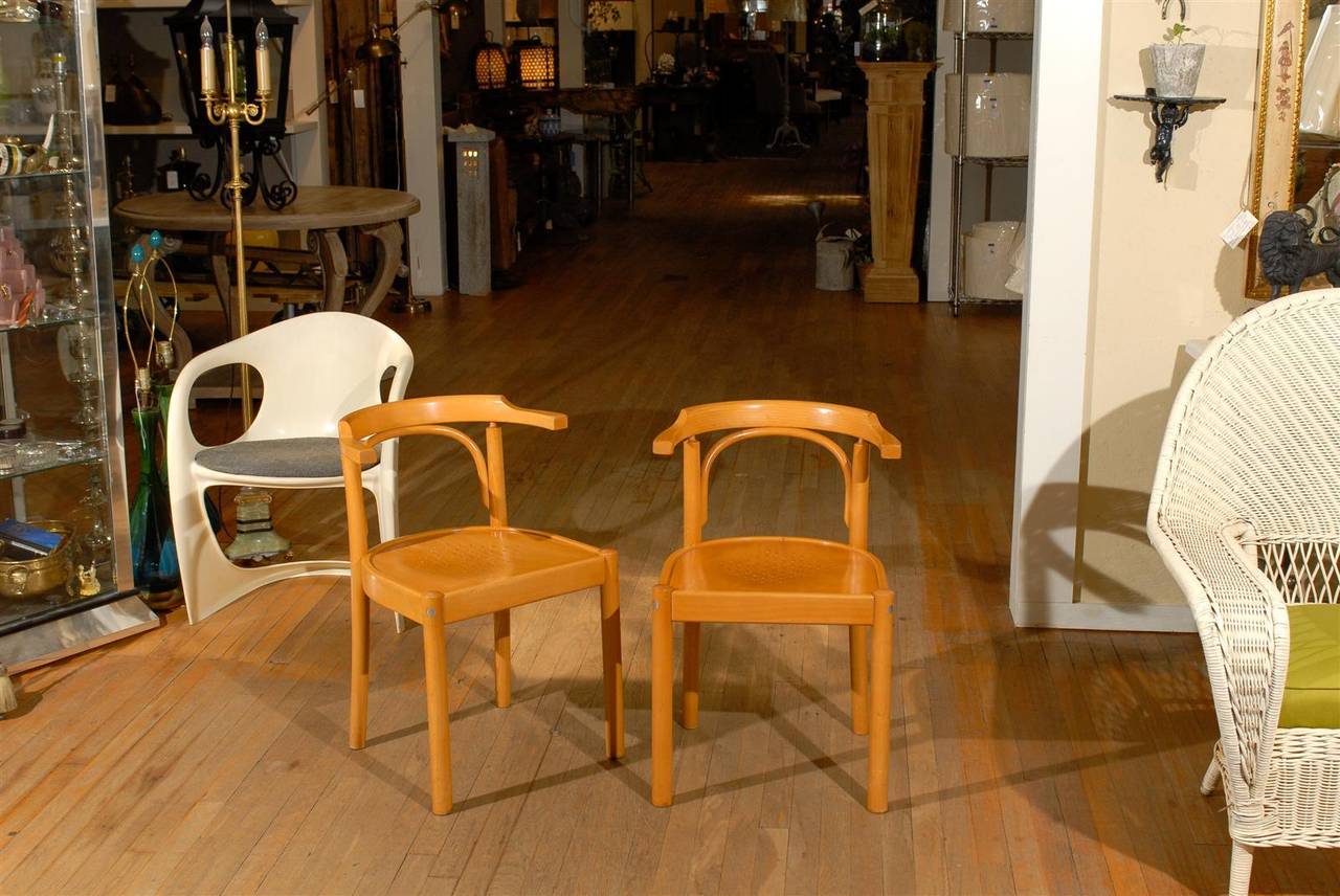 Mid-Century Modern Midcentury Pair of Beechwood Chairs